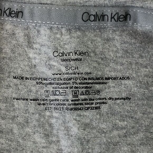 Calvin Klein Sleepwear Women's L/S Tee Logo Gray Size Small - Picture 4 of 11